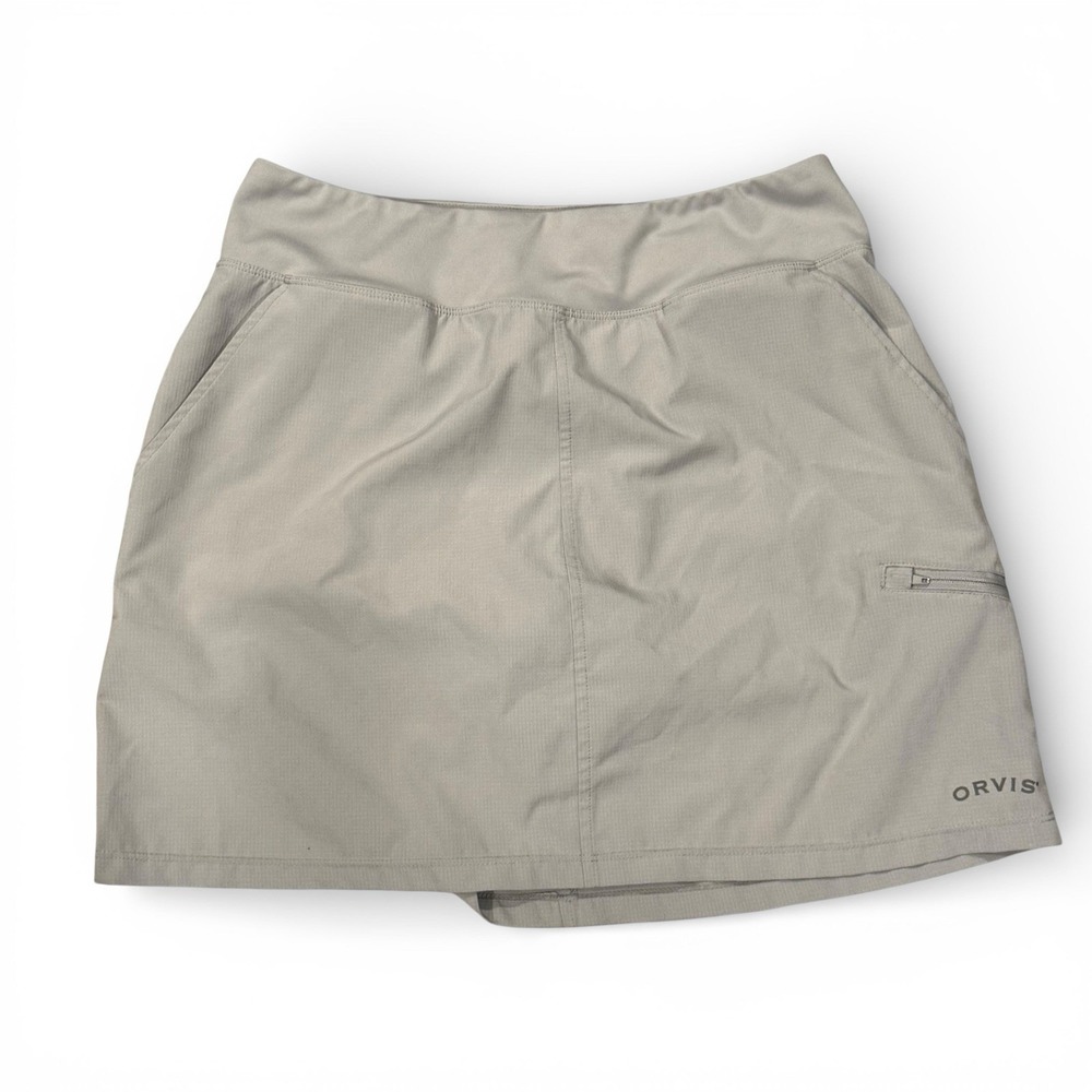 Orvis Women's Athletic Skort Small Gray Ripstop Hiking Athletic Gorpcore Golf